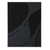 Noir Flow Black Textured Painting