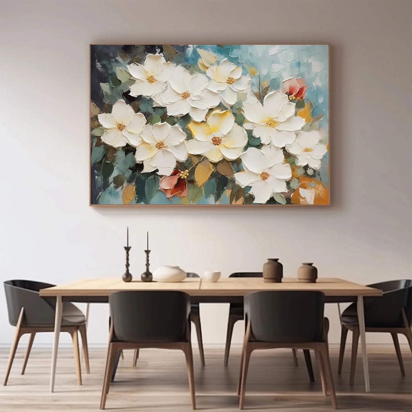 Ivory Bloom White Floral Painting