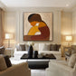 Quiet Embrace Earth-Tone Figurative Painting