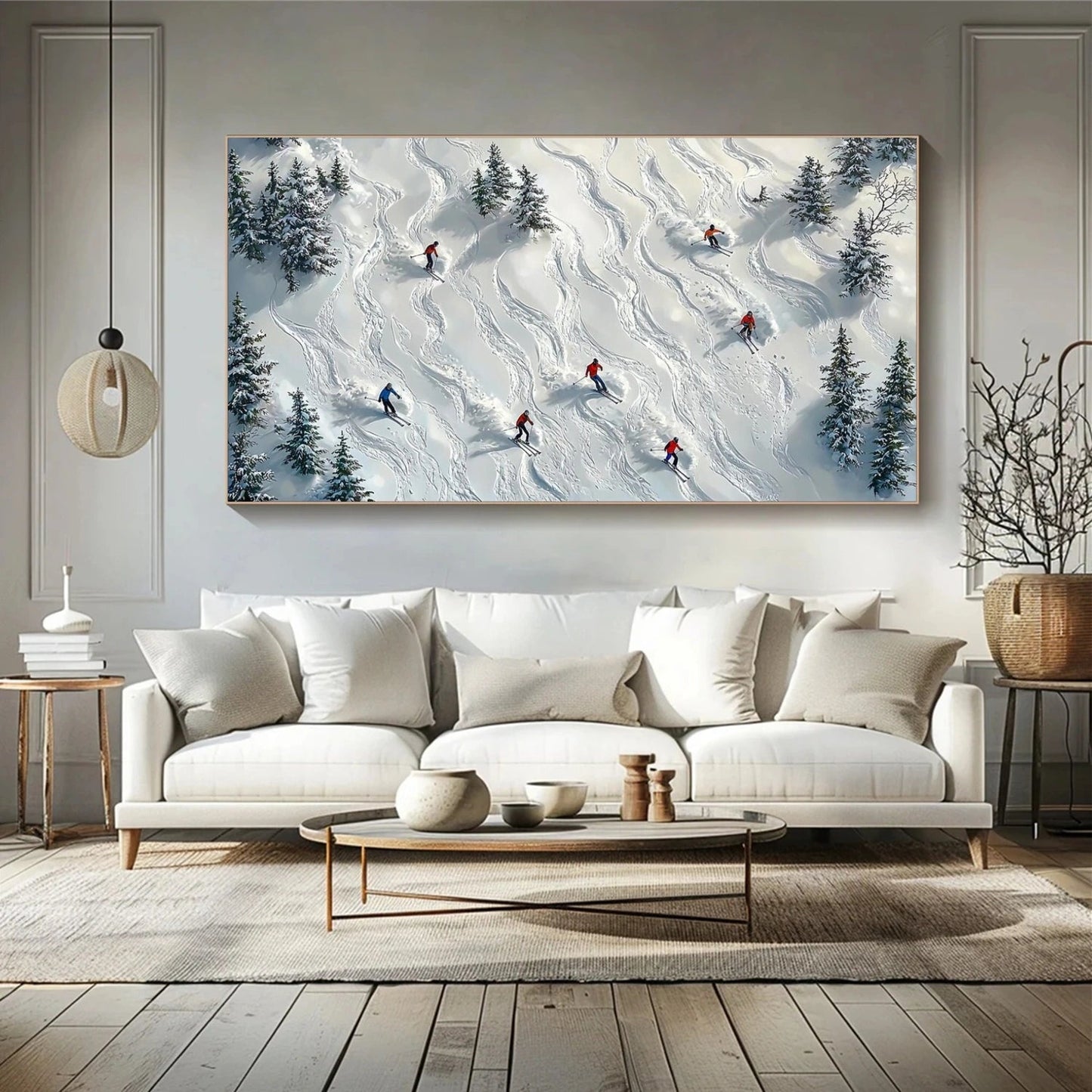 Winter Ski Tracks – Snow Landscape Painting