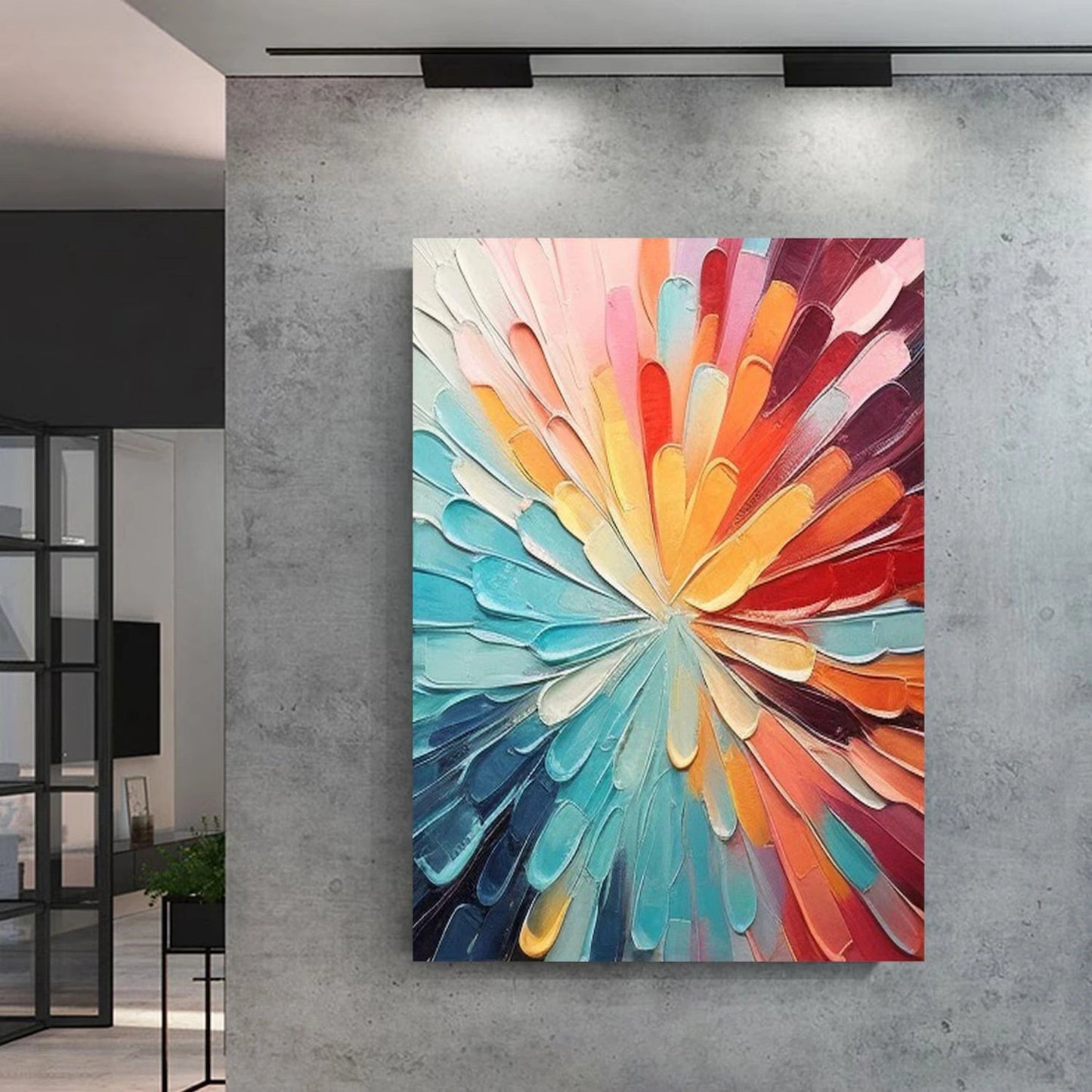 Radiant Prism Bloom Abstract Painting