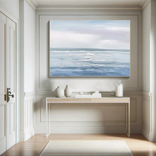 Silent Horizon Blue Seascape Painting