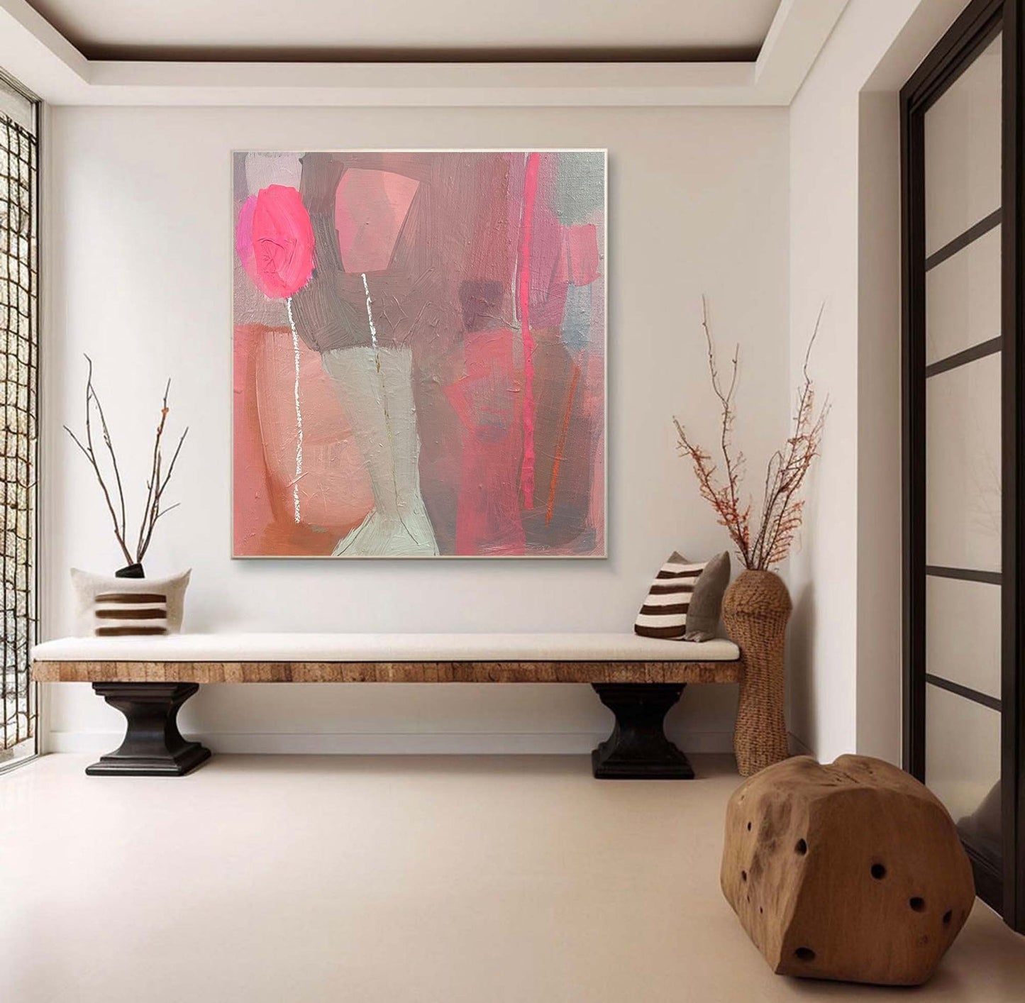 Blush Silence Pink Abstract Painting