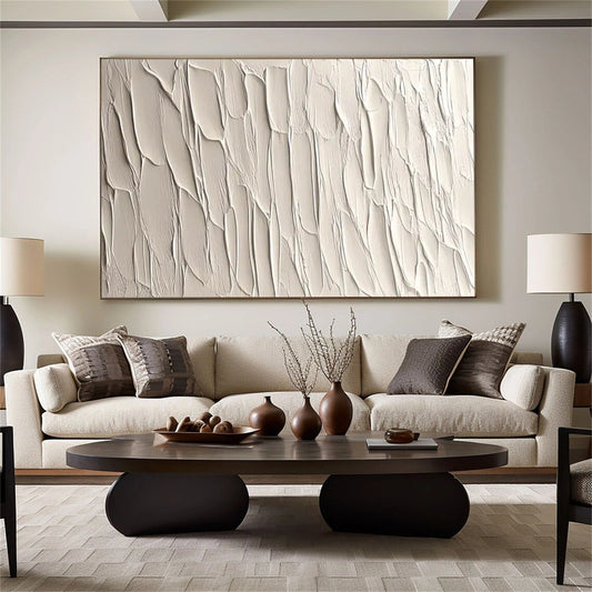 Ivory Rhythm Textured Abstract Painting