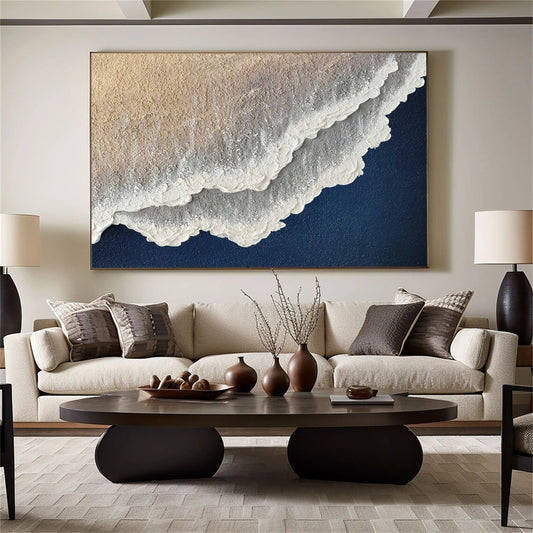 Ivory Breaker Blue Abstract Seascape Painting