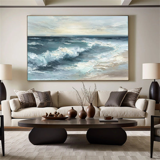 Ocean Serenity Waves – Coastal Seascape Painting