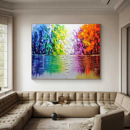 Prism Reflections Rainbow Abstract Painting