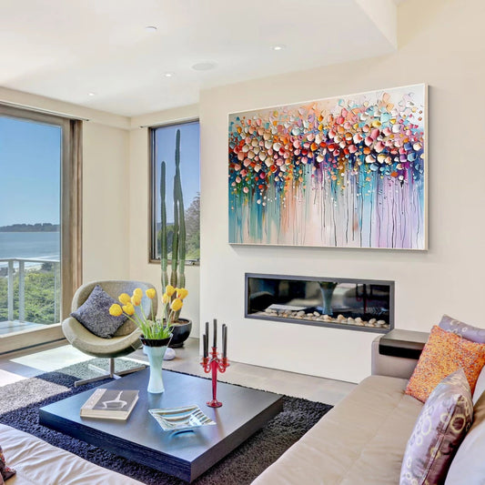 Petal Rain Pastel Abstract Painting