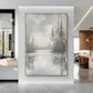 Silent Mist Lake Abstract Landscape Painting