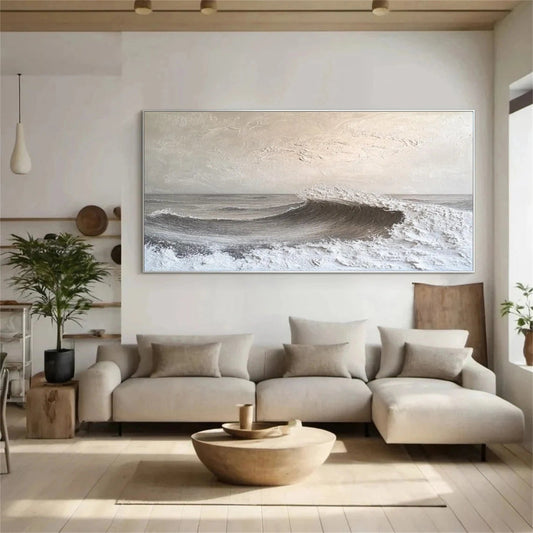 Quiet Tide Neutral Seascape Painting