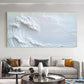 White Ocean Wave Textured Painting