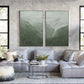 Set of 2 Mist Valley Green Abstract Painting