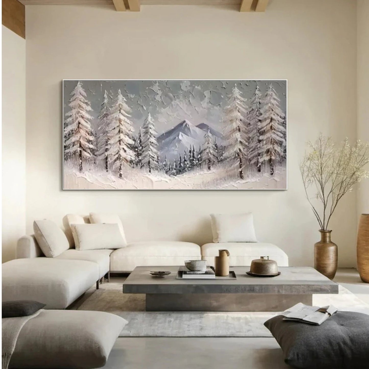 Winter Crest Snowy Forest Painting