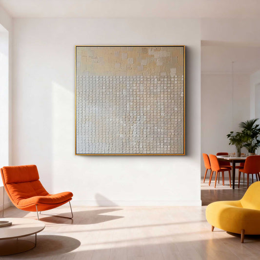 Neutral Gradient Grid Painting