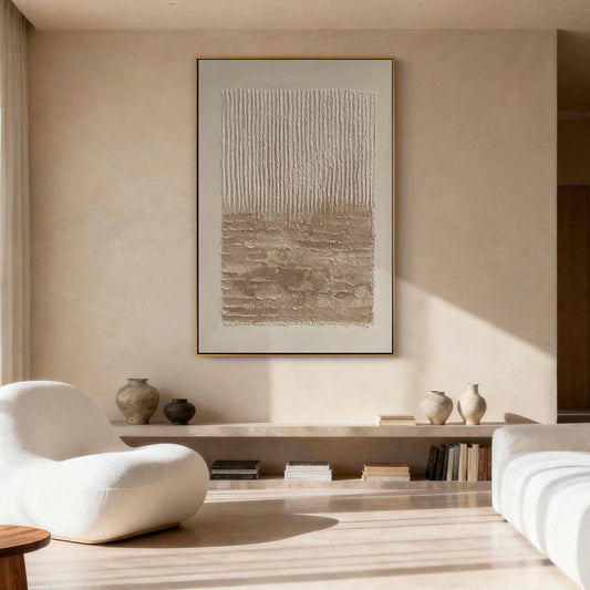 Neutral Cascade Wabi Sabi Canvas Art
