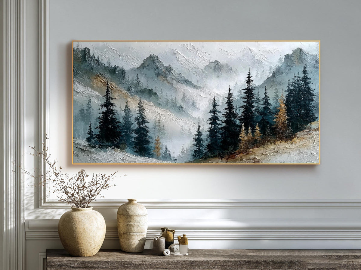 Silent Ridge Misty Mountain Painting