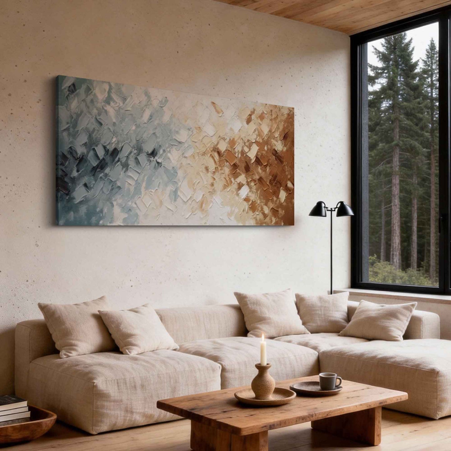 Coastal Hues Gradient Impasto Canvas Art
