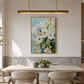 Spring Breeze White Floral Abstract Painting
