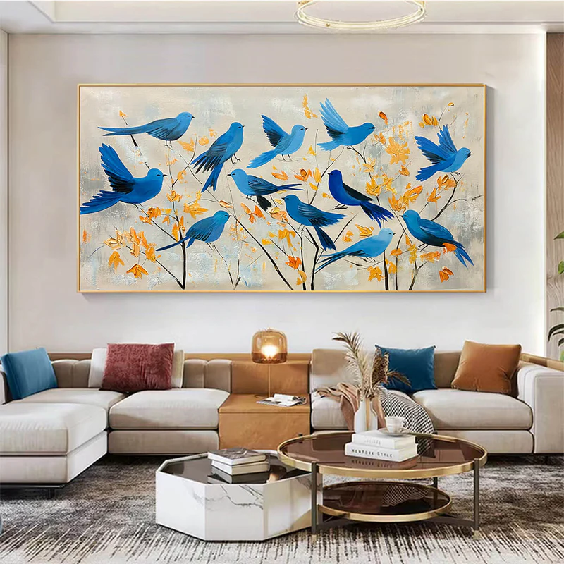 Blue Bird Abstract Painting