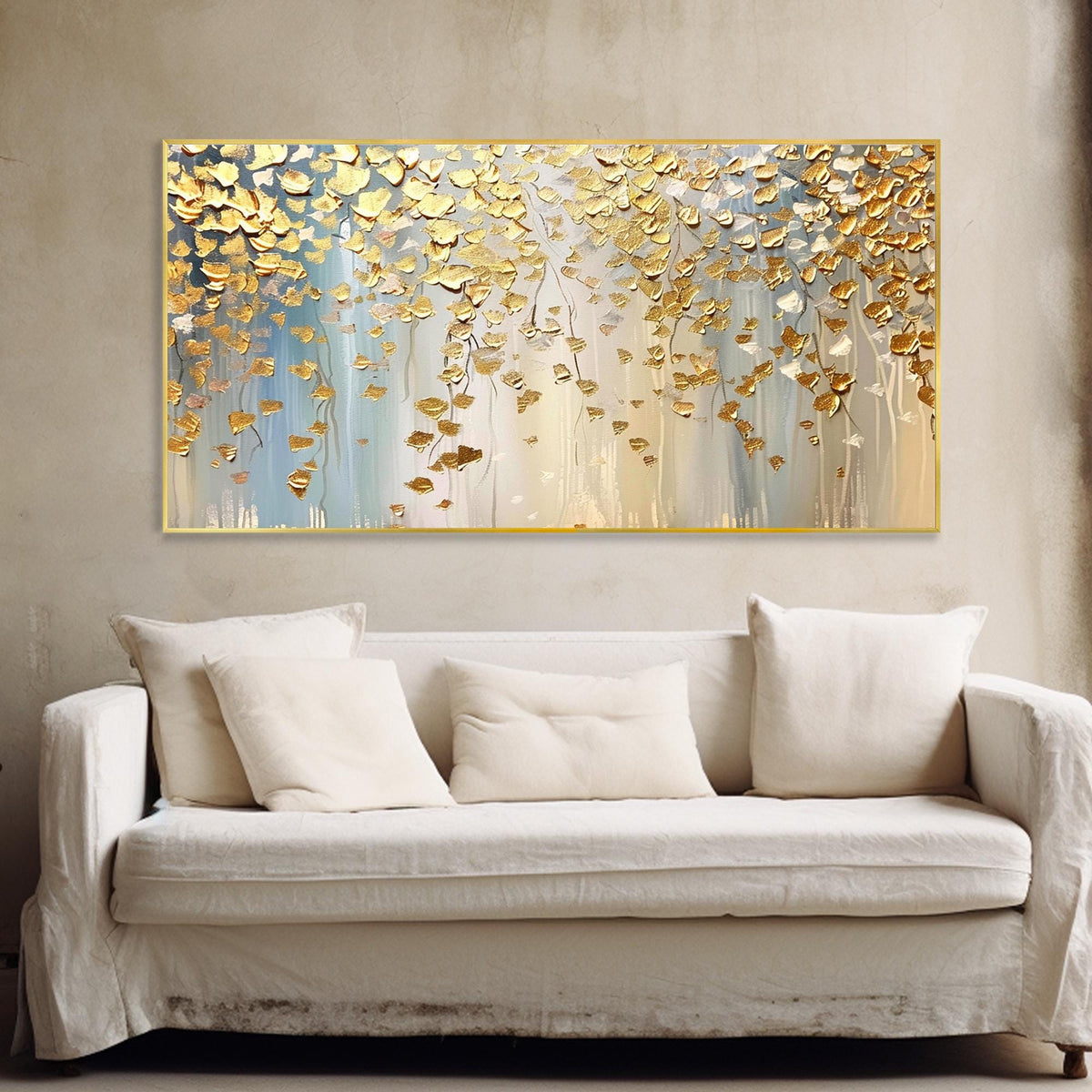 Sunlit Bough Yellow Blossom Painting
