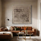 Neutral Grid Textured Abstract Canvas Art