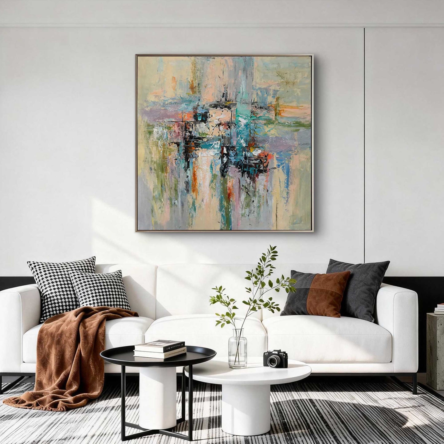 Ethereal Pastel Mosaic Abstract Painting