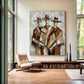 Heritage Trio – Earth Tone Textured Figurative Painting
