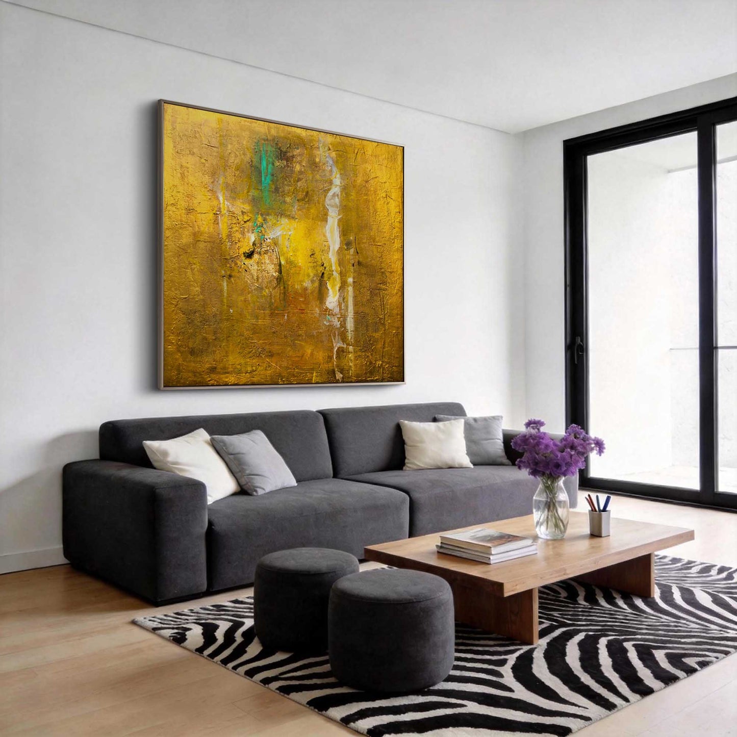 Golden Haze Abstract Painting
