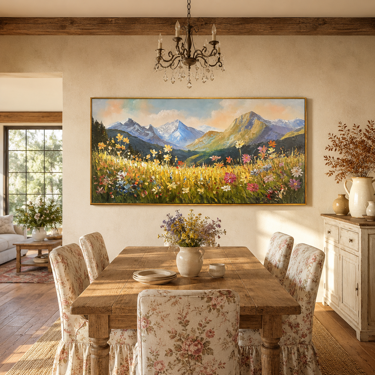 Alpine Bloom Landscape Painting #REX2 (471)