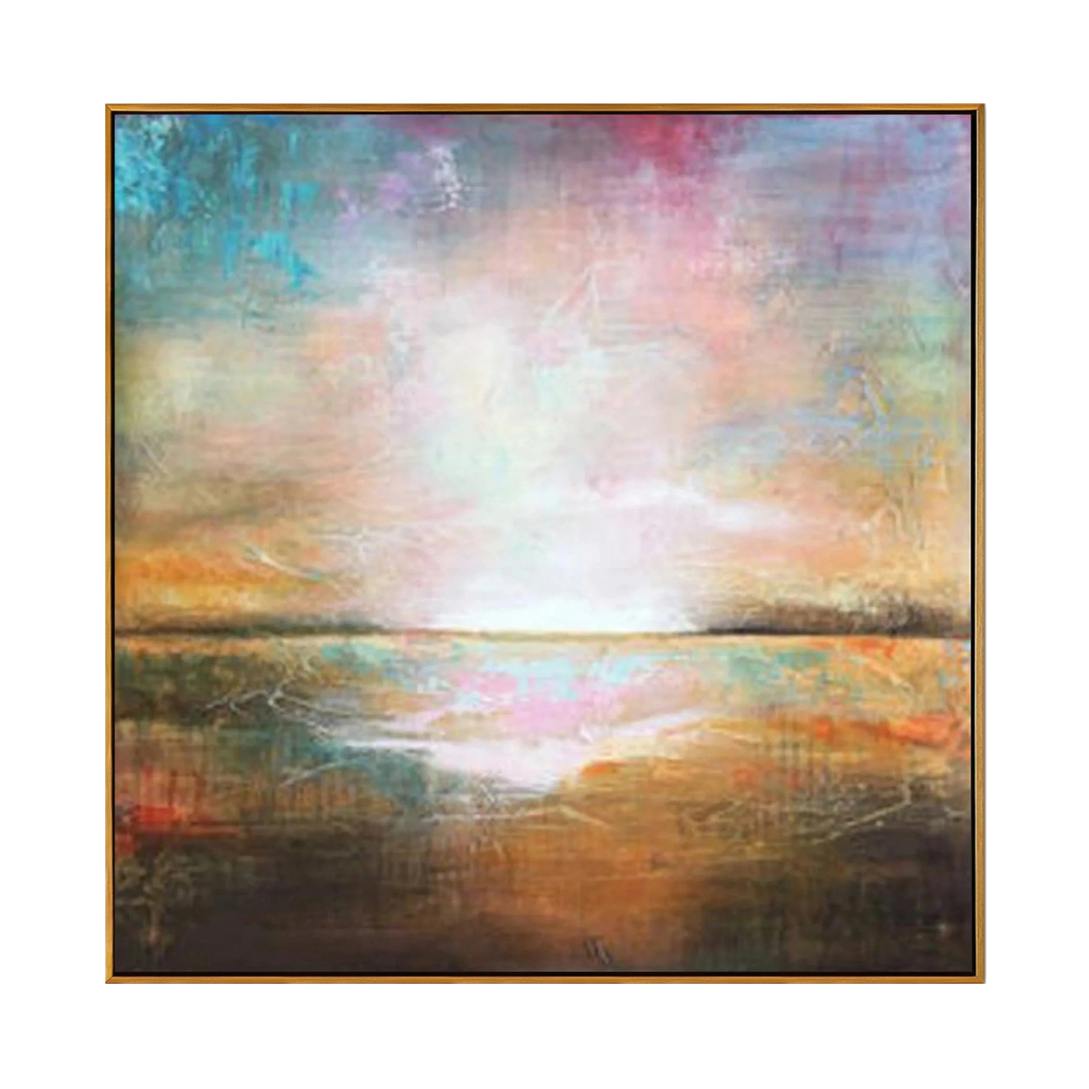 Pastel Horizon Abstract Seascape Painting