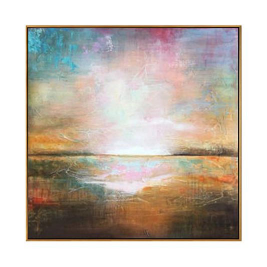 Pastel Horizon Abstract Seascape Painting