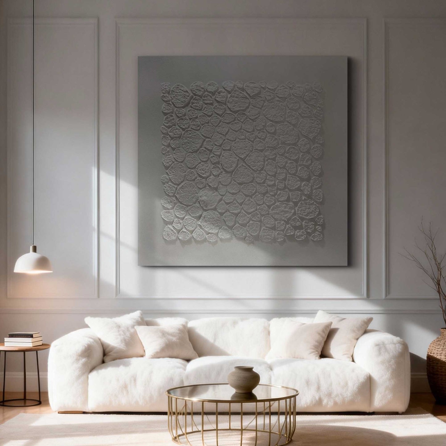 Pebble Textured Minimalist Painting