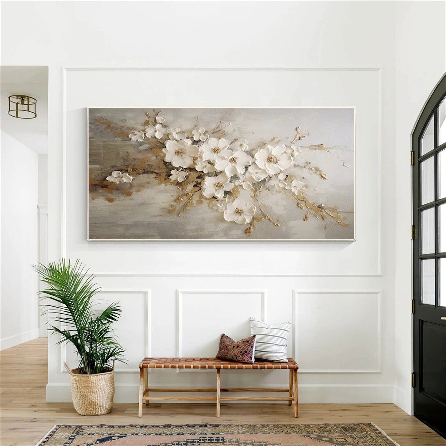 Ivory Blossom Drift Abstract Painting