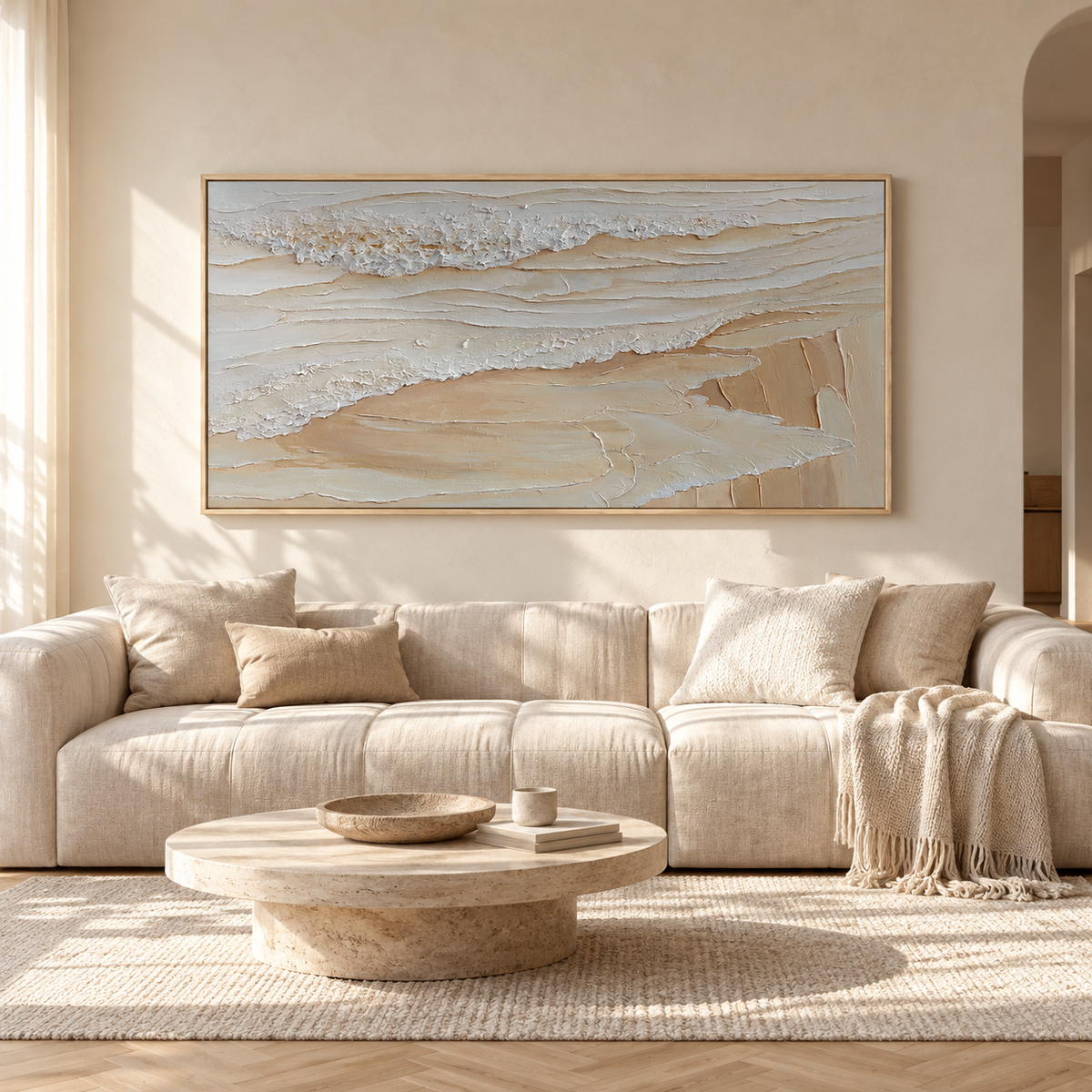 Whispering Shore Sand Abstract Painting