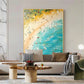 Sunlit Surf-Green Beach Scene Painting