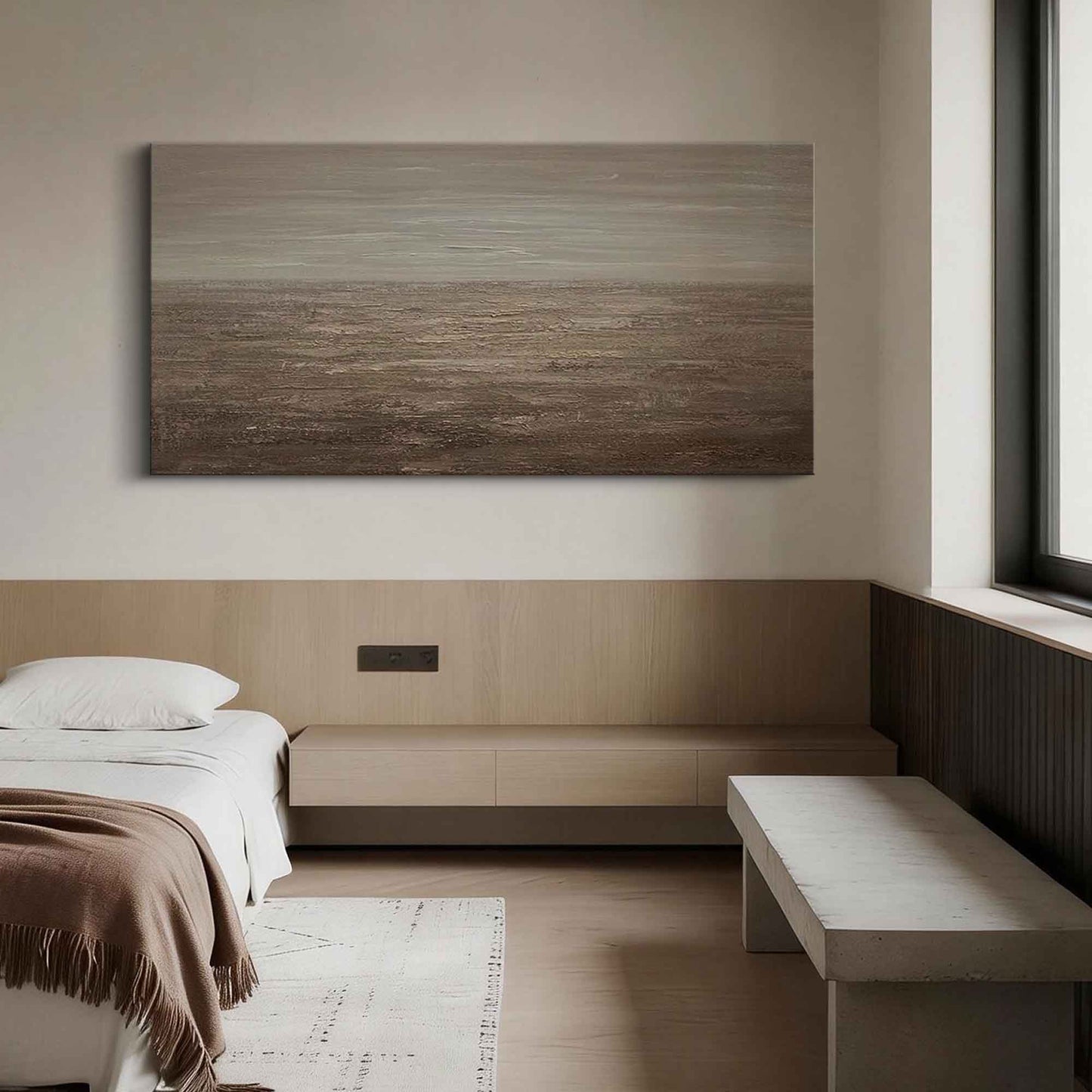 Taupe Horizon Minimalist Painting