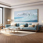 Silver Crest-Textured Ocean Wave Painting