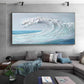 Silver Crest-Textured Ocean Wave Painting