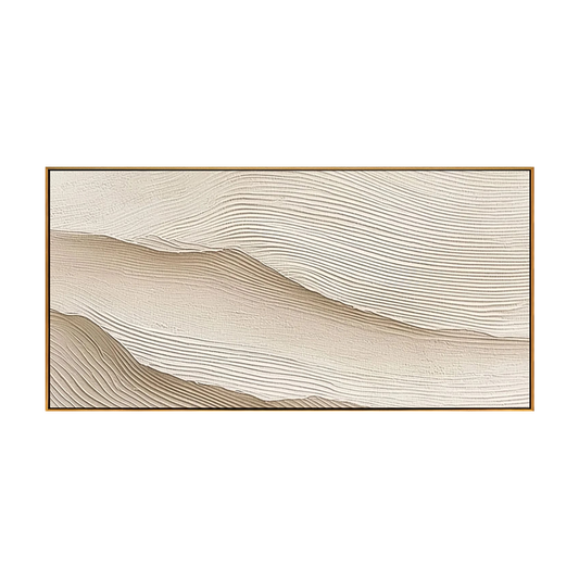 Beige Sand Wave Textured Abstract Painting