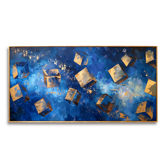 Blue and Gold Abstract Painting #ART37