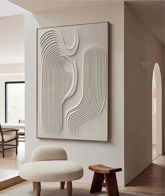 Zen Dune Beige Relief Painting