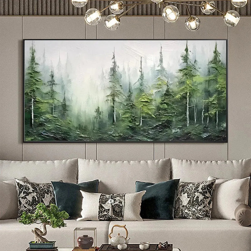 Whispering Pines Forest Landscape Painting