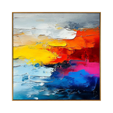 Fiery Horizon Textured Painting