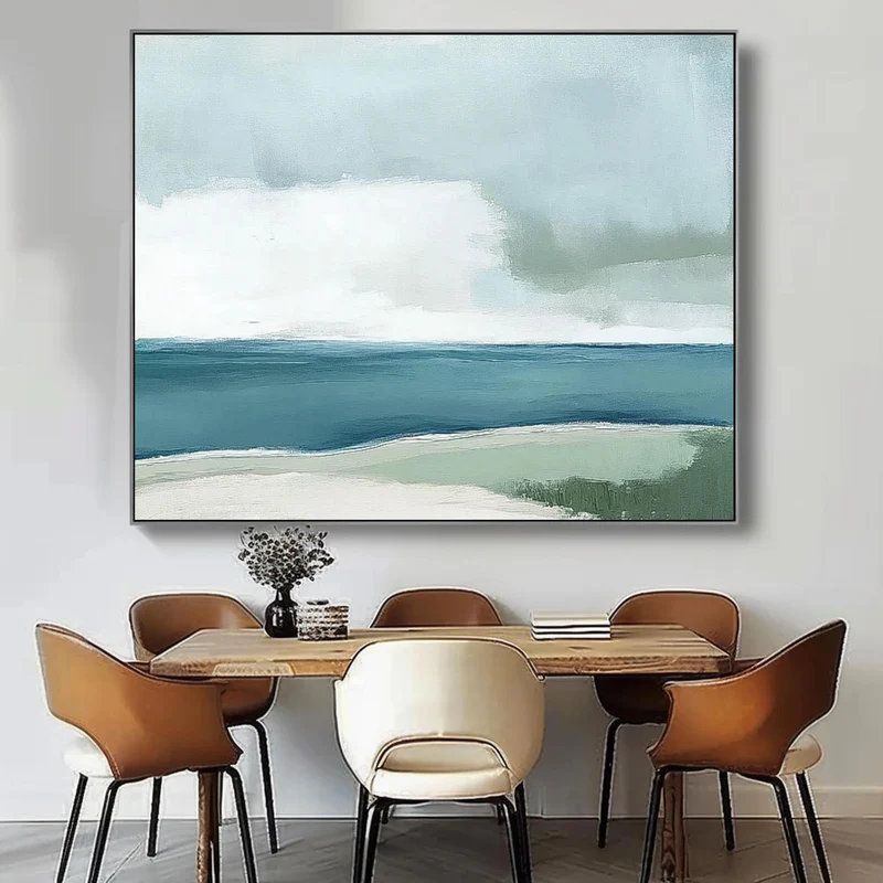 Minimal Blue Seascape Painting