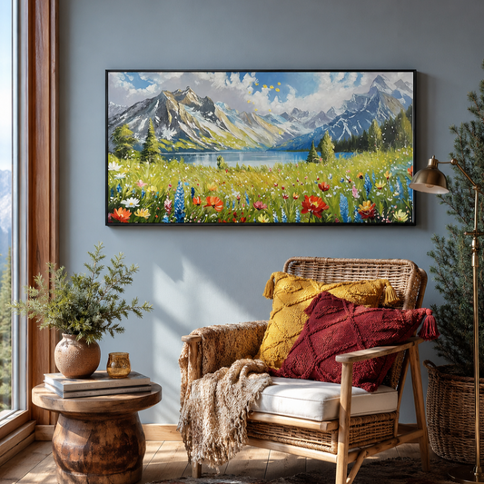 Alpine Meadow Landscape Painting