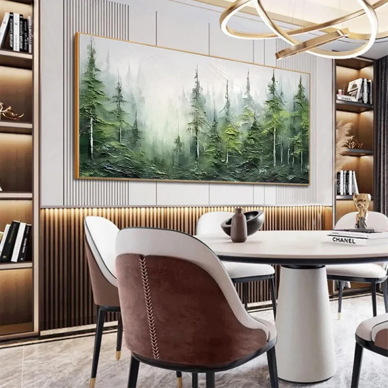 Whispering Pines Forest Landscape Painting