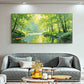 Sunlit Grove River Abstract Painting