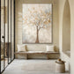 Gentle Light Ivory Tree Abstract Painting