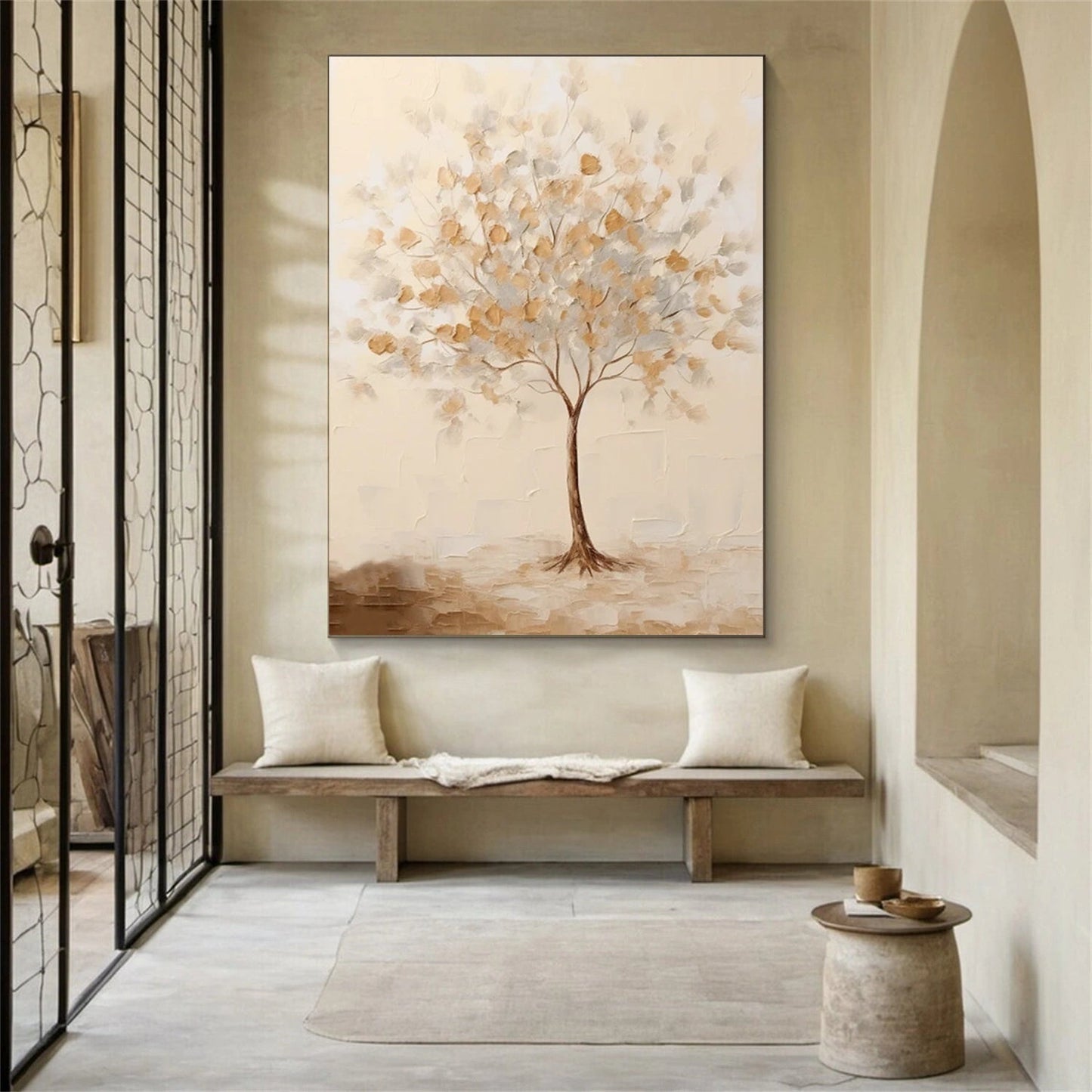 Quiet Bloom Ivory Tree Painting