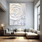 Silent Ivory Rose Abstract Painting